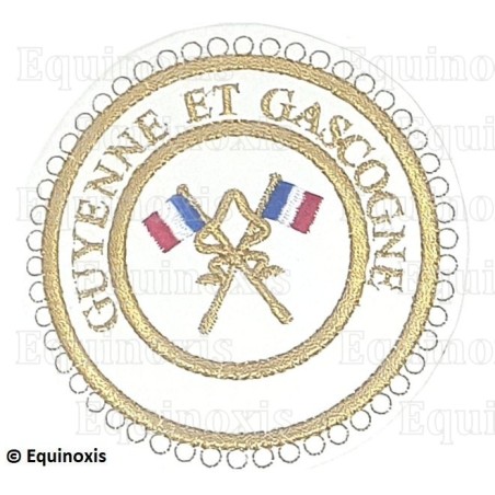 Badge / Macaron GLNF – Grande tenue provinciale – Passé Grand Porte-Etendard – Guyenne et Gascogne – Brodé machine